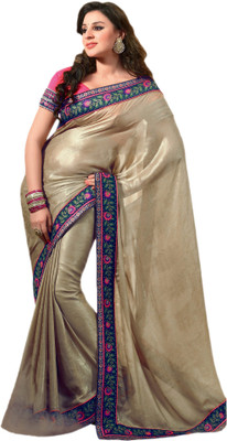 

Vishal Self Design Bollywood Chiffon Saree(Beige)