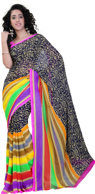 

Vardan Prints Printed Bollywood Synthetic Georgette Saree(Blue, Pink)