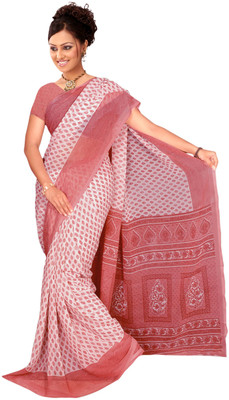 

Khushali Self Design, Printed Fashion Georgette Saree(Pink, White)
