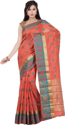 

Rani Saahiba Woven Fashion Tussar Silk Saree(Orange)