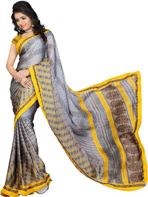 

Khoobee Self Design, Printed Fashion Satin, Chiffon Saree(Grey, Yellow, Multicolor), Grey;multicolor;yellow