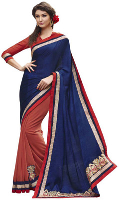 

Desi Butik Self Design Fashion Jacquard, Georgette Saree(Blue)