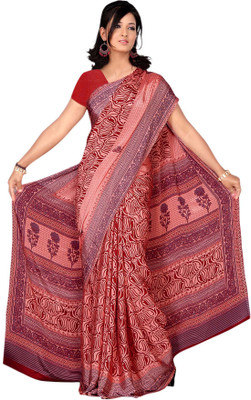 

Vardan Prints Printed Bollywood Crepe Saree(Maroon, Pink)