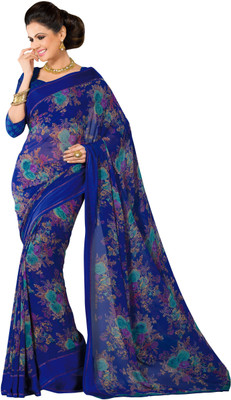 

Khoobee Self Design, Printed Fashion Georgette Saree(Blue, Multicolor)