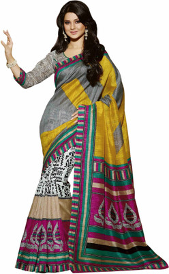 

Indrani Printed Bhagalpuri Printed Silk Saree(Multicolor)