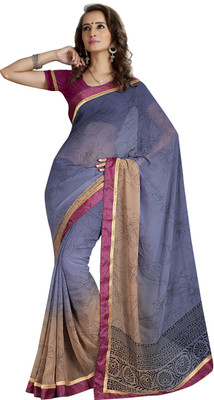 

Jiya Self Design, Printed Fashion Georgette Saree(Grey, Brown, Red), Brown;grey;red