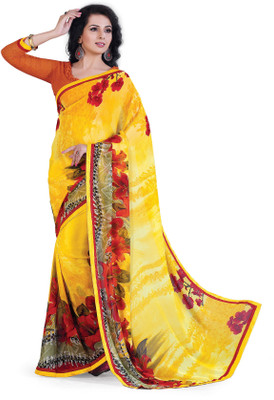 

Ridham Sarees Printed Fashion Handloom Chiffon Saree(Multicolor)