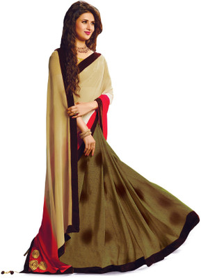 

Ridham Sarees Plain Bollywood Georgette Saree(Multicolor)
