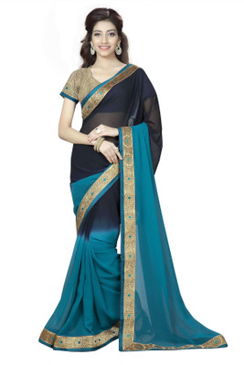 

Om sai creation Solid Bollywood Georgette Saree(Multicolor)