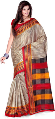 

Cenizas Striped Fashion Art Silk Saree(Multicolor), Orange