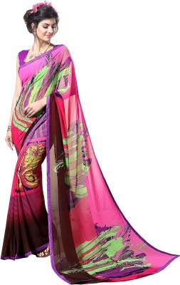 

Jiya Self Design, Printed Fashion Georgette Saree(Multicolor)