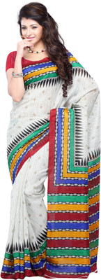 

JTInternational Geometric Print Fashion Art Silk Saree(Multicolor)