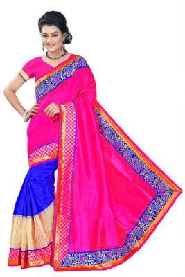 

Weavedeal Embellished, Self Design Banarasi Banarasi Silk Saree(Pink)