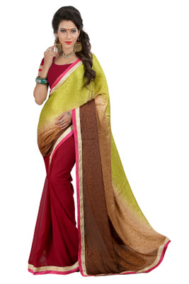 

Gunjan Creations Self Design Kasavu Denim Saree(Pack of 2, Red)