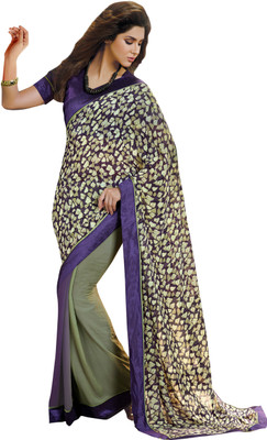 

Khoobee Self Design Fashion Chiffon Saree(Multicolor, Green, Purple), Green;multicolor;purple