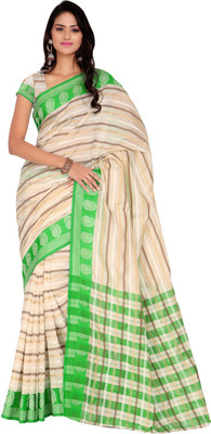 

Suvastram Self Design Daily Wear Art Silk Saree(Green, White)