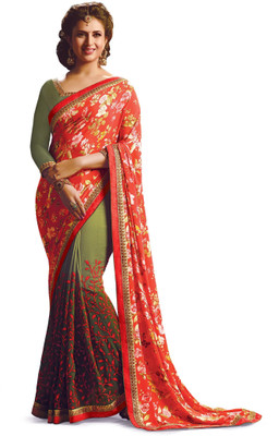 

Ridham Sarees Floral Print Bollywood Georgette Saree(Multicolor)