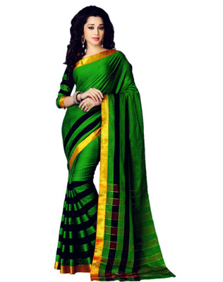 

Miraan Self Design Chettinadu Cotton Saree(Green)