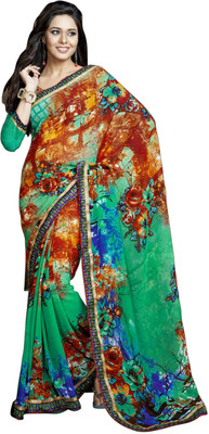 

Parisha Printed Fashion Georgette Saree(Green, Multicolor)