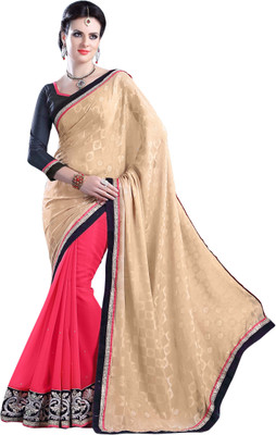 Stylezone Embroidered Fashion Georgette Saree(Red)