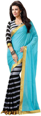 

Softdeal Printed Bhagalpuri Printed Silk Saree(Blue, Grey)