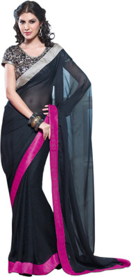 

Vishal Printed Fashion Satin Saree(Black)