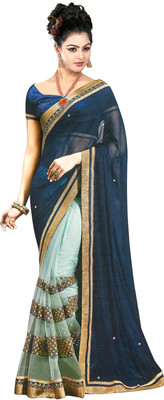

Limozine Creation Embroidered Fashion Georgette Saree(Blue)