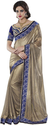 

Desi Butik Embellished Fashion Georgette Saree(Brown)