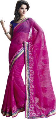 

Vishal Printed Fashion Net Saree(Pink)
