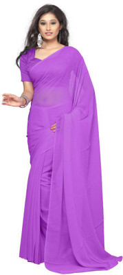 

Surupta Plain Fashion Georgette Saree(Purple), Light violet