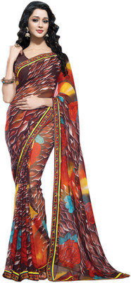 

Saara Floral Print Daily Wear Georgette Saree(Multicolor), Multi