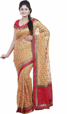 

Mimosa Woven Bollywood Net Saree(Beige), Cheku