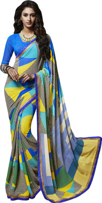 

Jiya Self Design, Printed Fashion Georgette Saree(Blue, Multicolor)