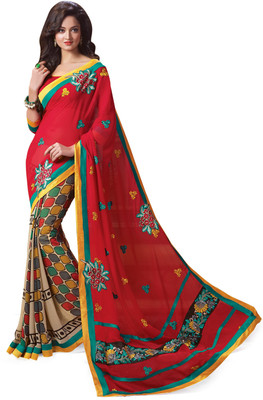 

Ridham Sarees Embroidered Fashion Georgette Saree(Multicolor)