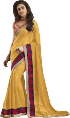 

Parisha Embroidered Daily Wear Georgette Saree(Yellow)