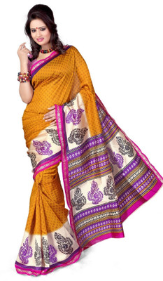 

Cenizas Printed Fashion Crepe Saree(Multicolor), Yellow