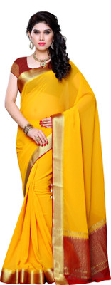 MIMOSA Woven Kanjivaram Chiffon Saree(Gold)