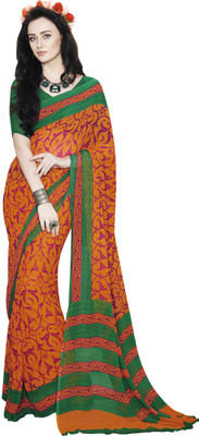 

Ewows Printed Fashion Georgette Saree(Orange, Green), Pink;yellow
