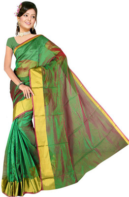 

Party Wear Dresses Printed Fashion Art Silk Saree(Green)