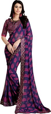 

Khoobee Self Design, Printed Fashion Georgette Saree(Dark Blue, Pink, Multicolor), Dark blue;multicolor;pink