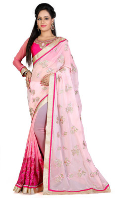 

Saara Embroidered Fashion Georgette Saree(Pink)