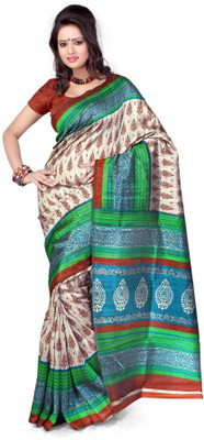 

Cenizas Printed Fashion Organza Saree(Multicolor), Orange