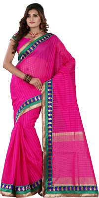 

Weavedeal Embellished Banarasi Brocade Saree(Pink)