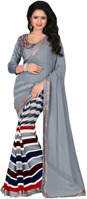 

Parisha Printed Daily Wear Georgette Saree(Grey, Multicolor), Gray & multicolor