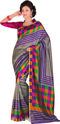 Sunaina Printed Fashion Art Silk Saree(Multicolor)
