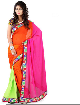 

Lime Embroidered Fashion Handloom Georgette Saree(Multicolor)