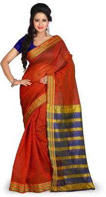

Weavedeal Embellished Banarasi Kota Cotton Saree(Orange)