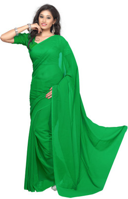 

Surupta Solid Fashion Georgette Saree(Green), Neon green