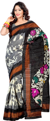 

Sunaina Printed Bhagalpuri Cotton Linen Blend Saree(Multicolor)