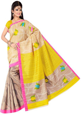 

Jiya Self Design, Printed Fashion Silk Saree(Yellow, Beige, Multicolor), Beige;multicolor;yellow